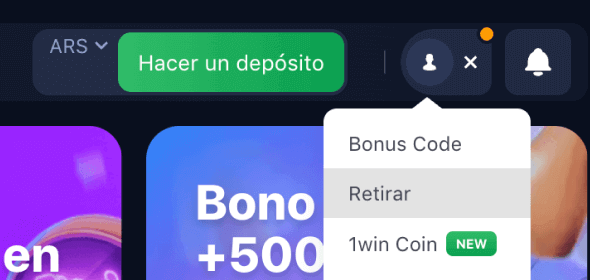 Página de retiro en 1Win Página de retirada
